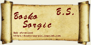 Boško Šorgić vizit kartica